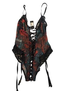 Mapale NWT sexy floral print lace teddy